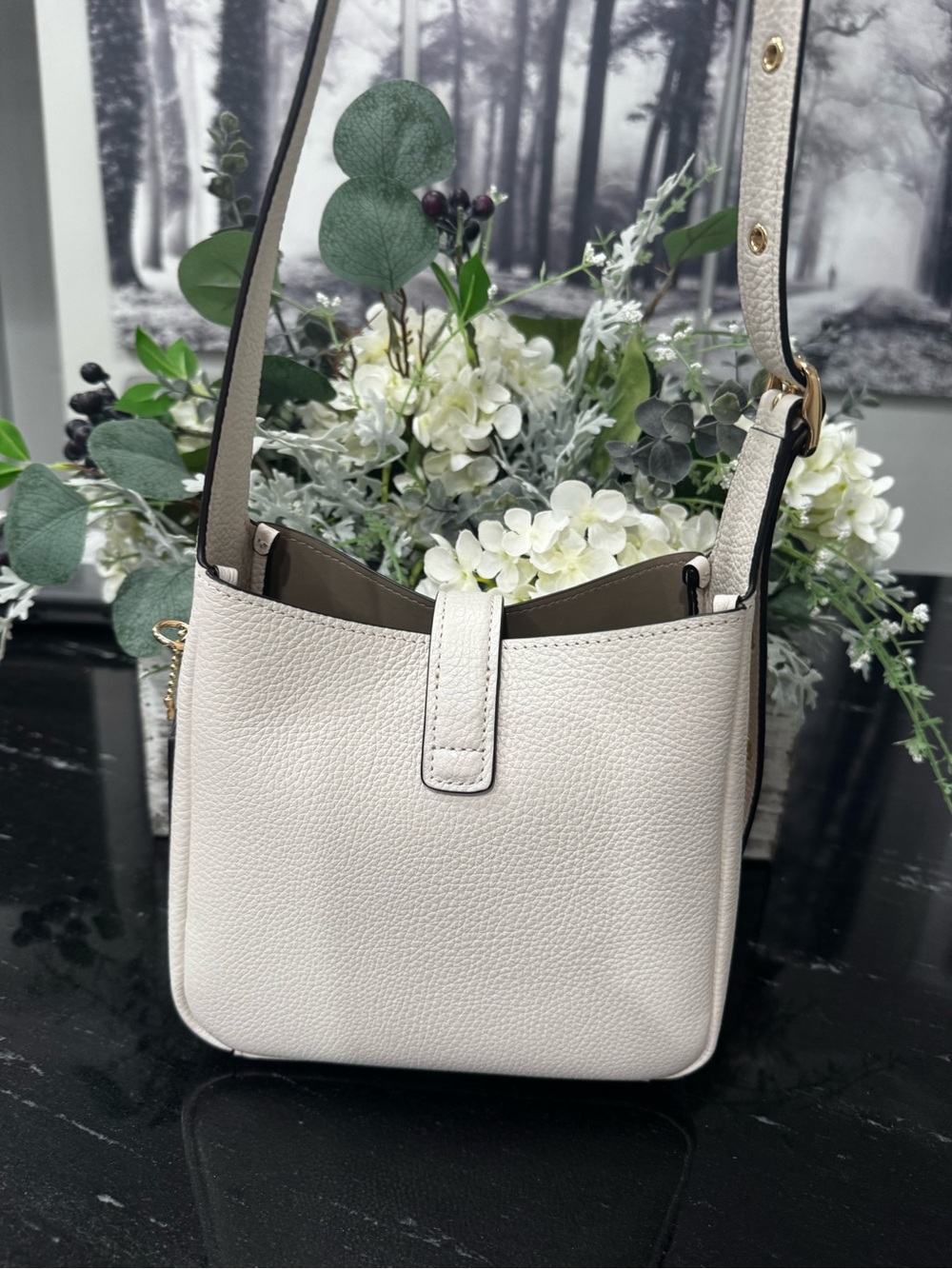 COACH Hadley Mini Crossbody in Chalk pebbled leather - Picture 6 of 11